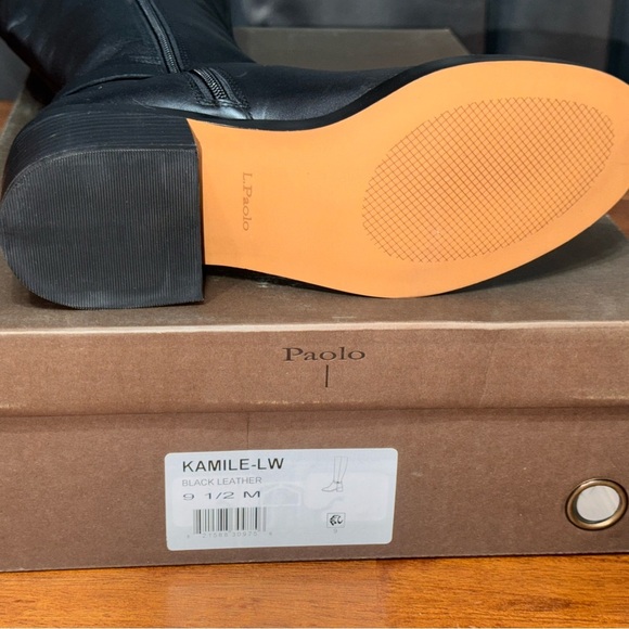 Linea Paolo Kamile Knee High Wide Calf Riding Boot Black Size 9.5 16.25” calf - Picture 5 of 7